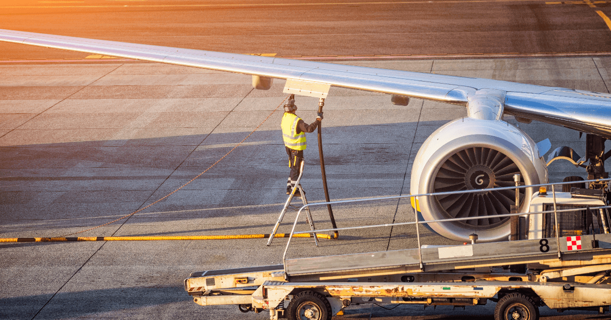 airplane being refueled