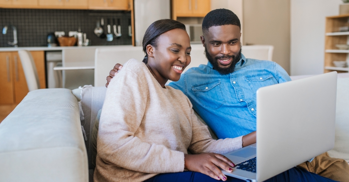 Couple on computer