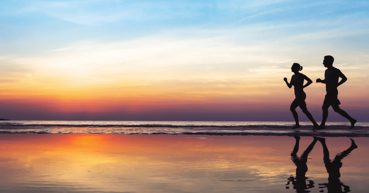 People running on beach