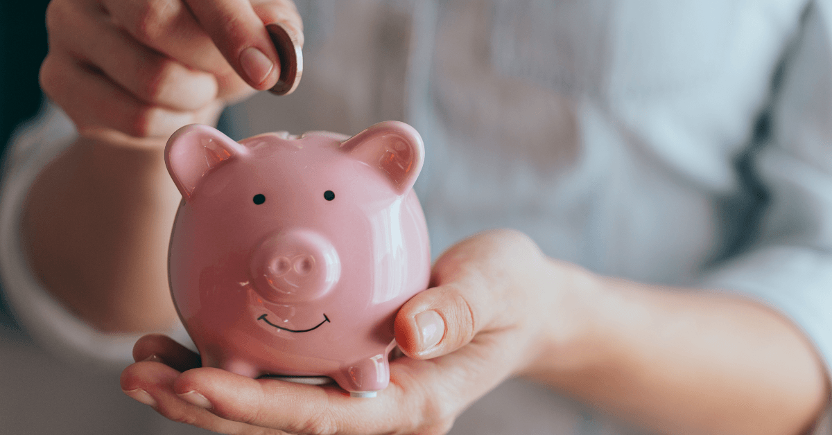 Saving with piggy bank