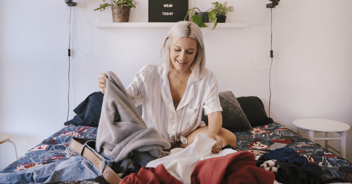Woman choosing outfit