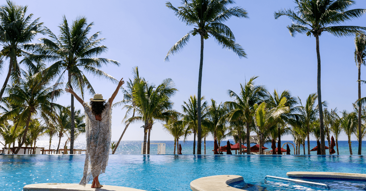 woman at resort
