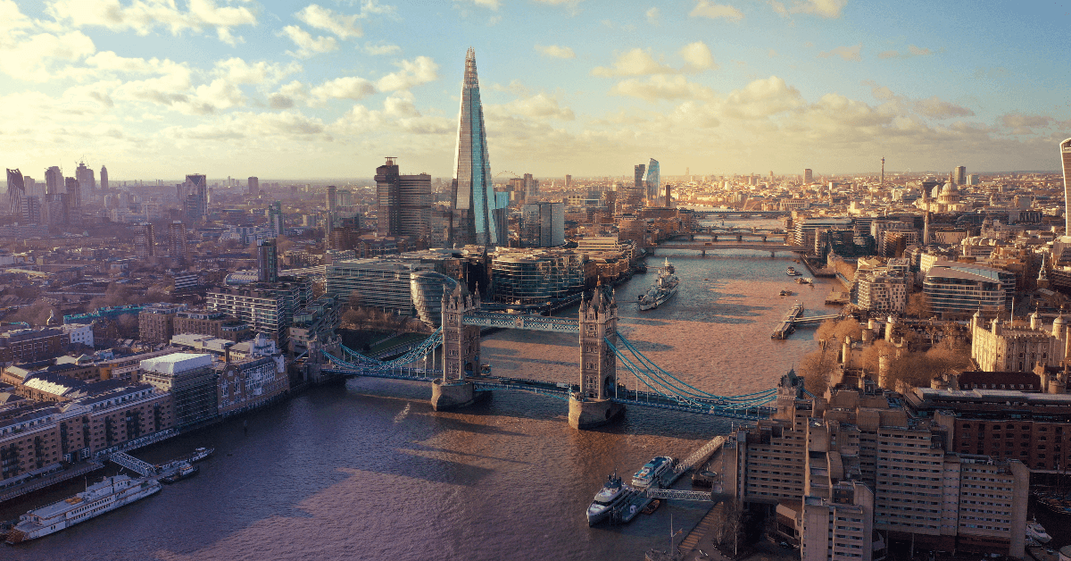 Aerial view of London