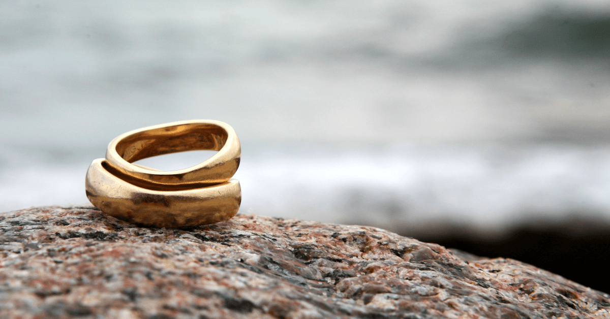 two gold wedding bands