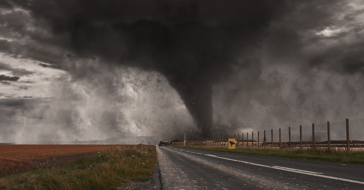 tornado on road