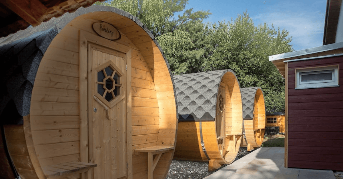 Barrel shaped airbnb