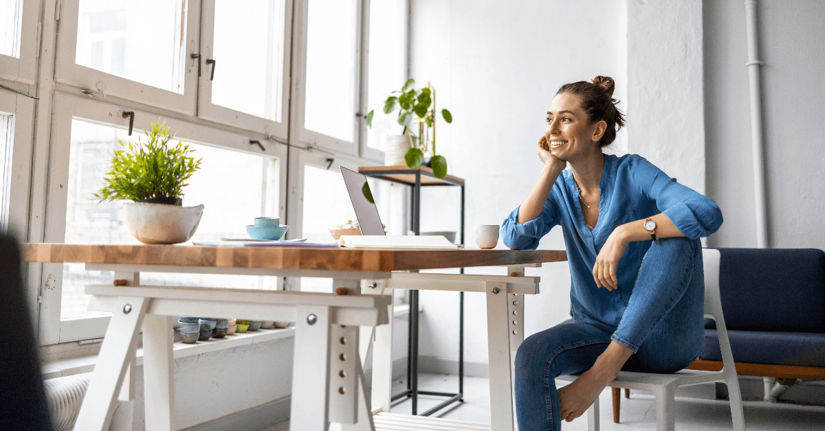 Woman in home office