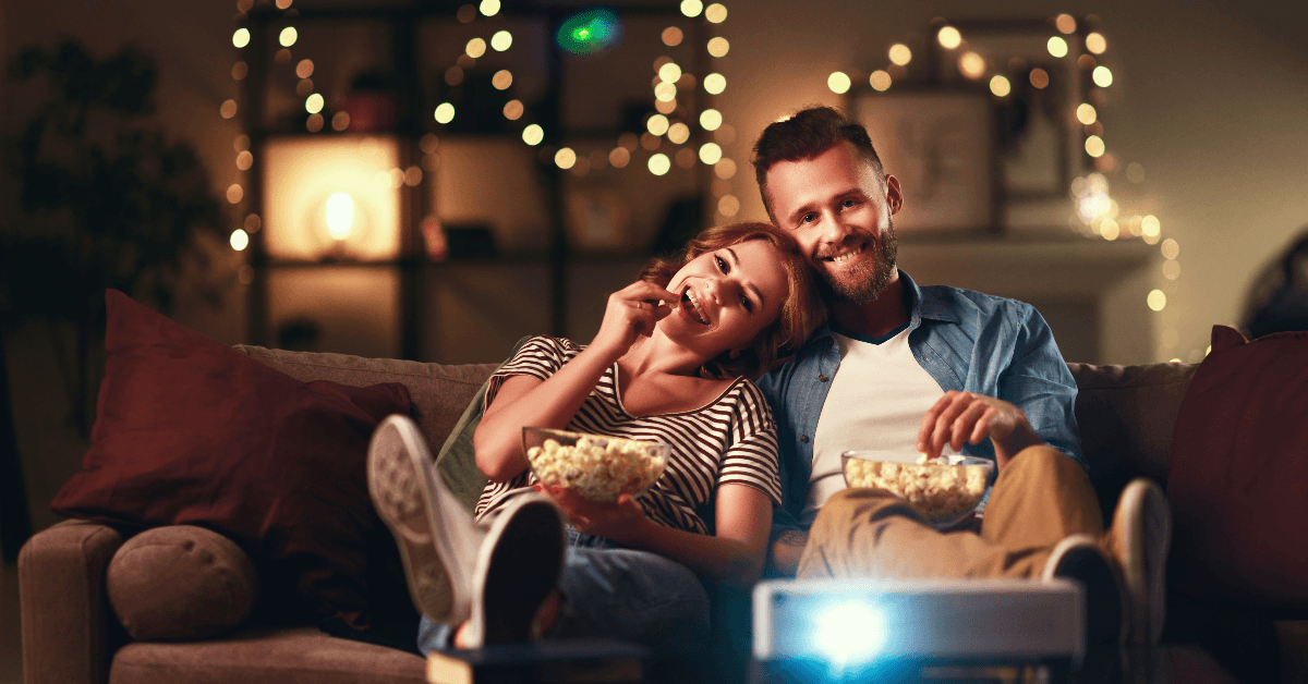 Couple watching movie