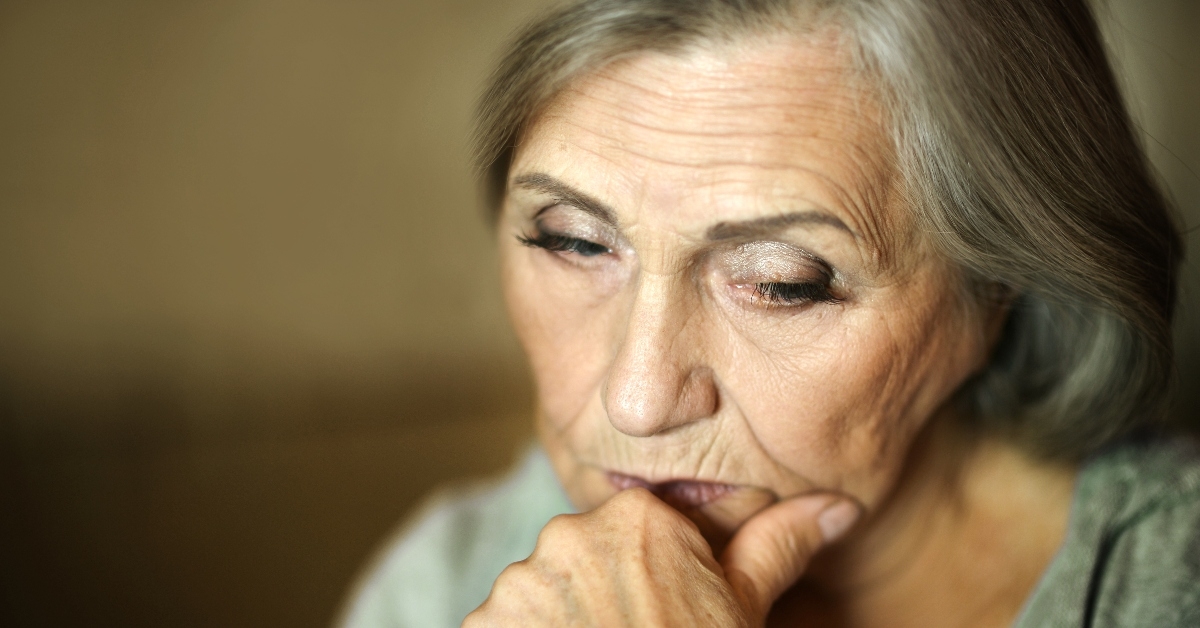 Sad senior woman