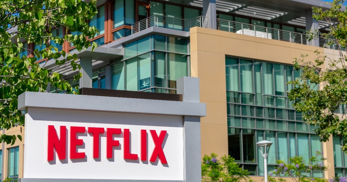 Netflix sign at company headquarters in Silicon Valley