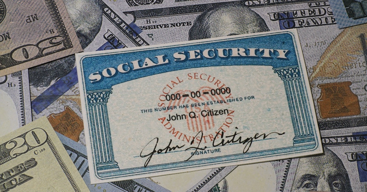 Fake Social security card on prop US currency