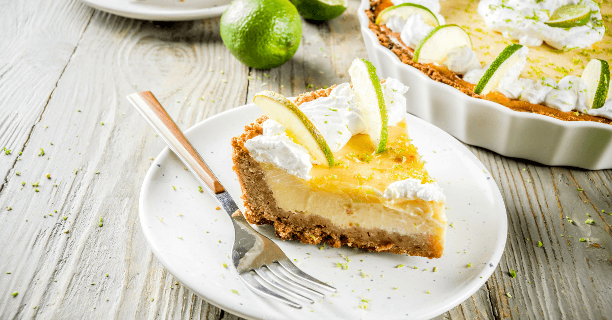 Slice of key lime pie