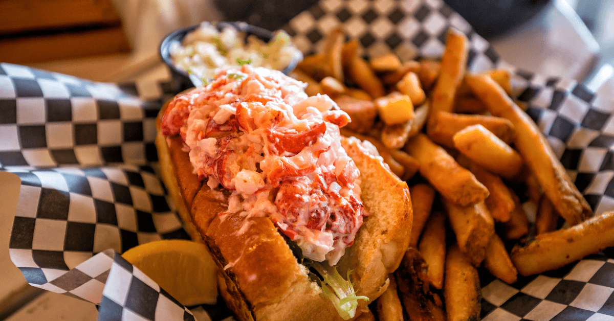 Lobster roll and fries
