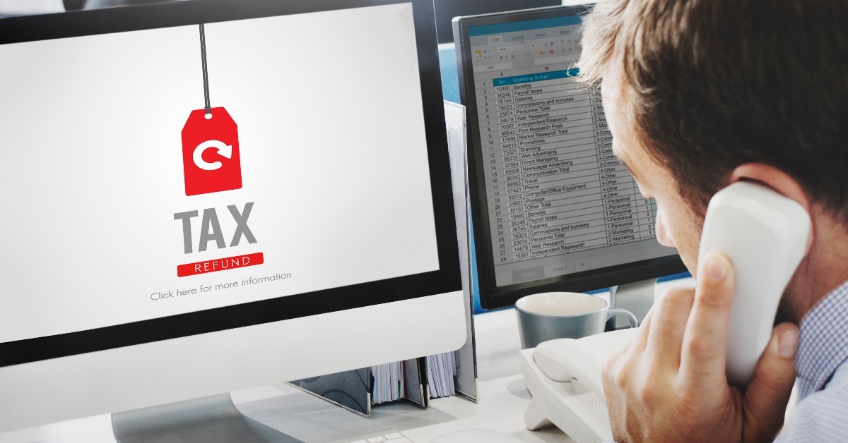 tax refund income paying revenue statement pay concept