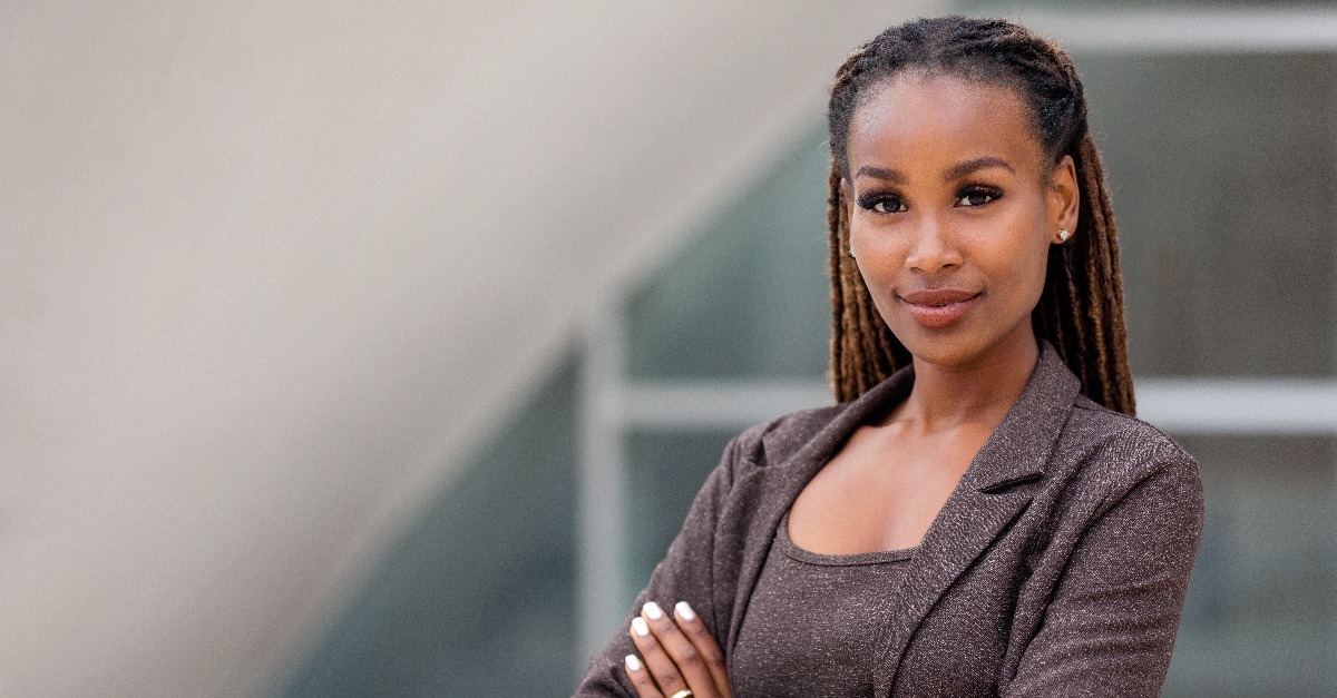 business woman CEO in a suit at the workplace
