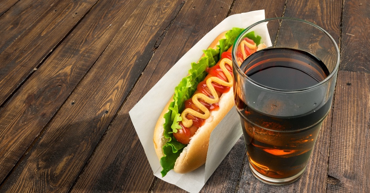 hotdog and soda