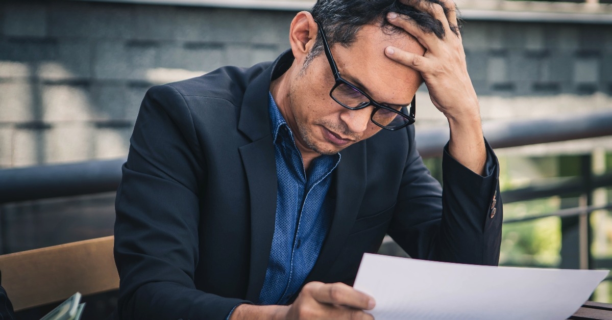 senior businessman worried about the work