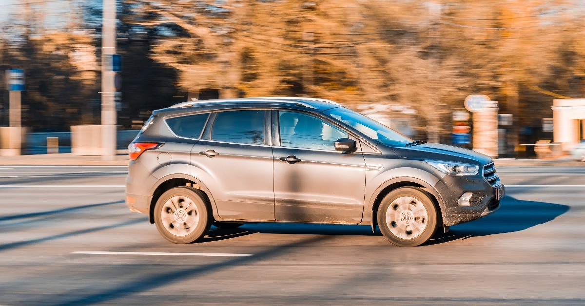 SUV car in motion