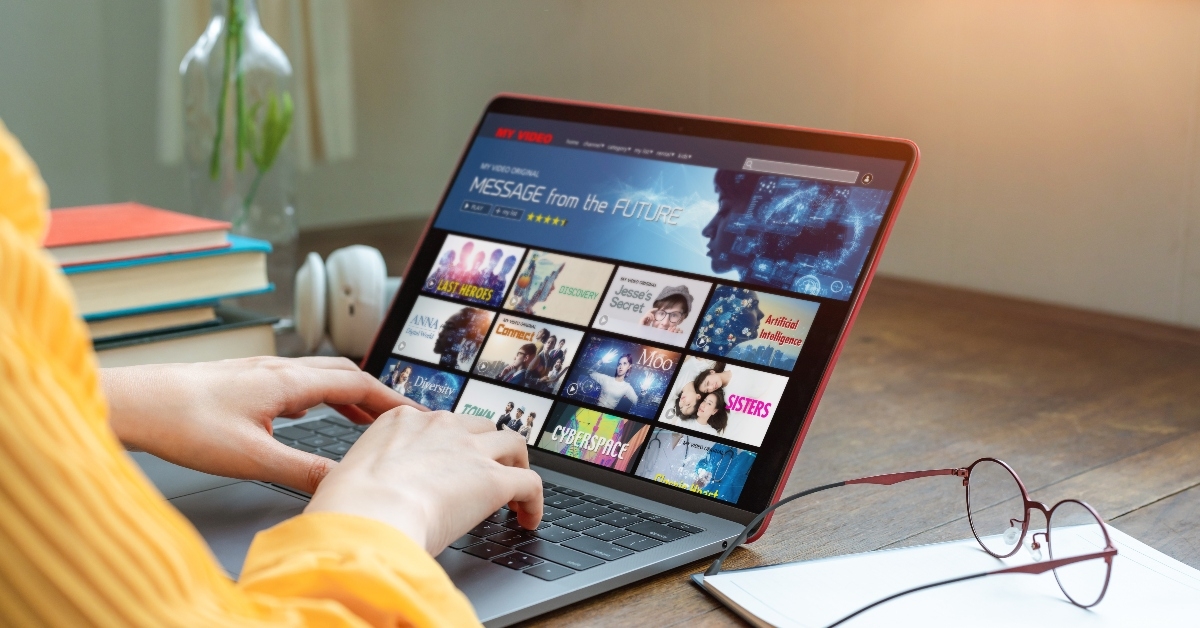 Person looking at Amazon Prime Video on computer