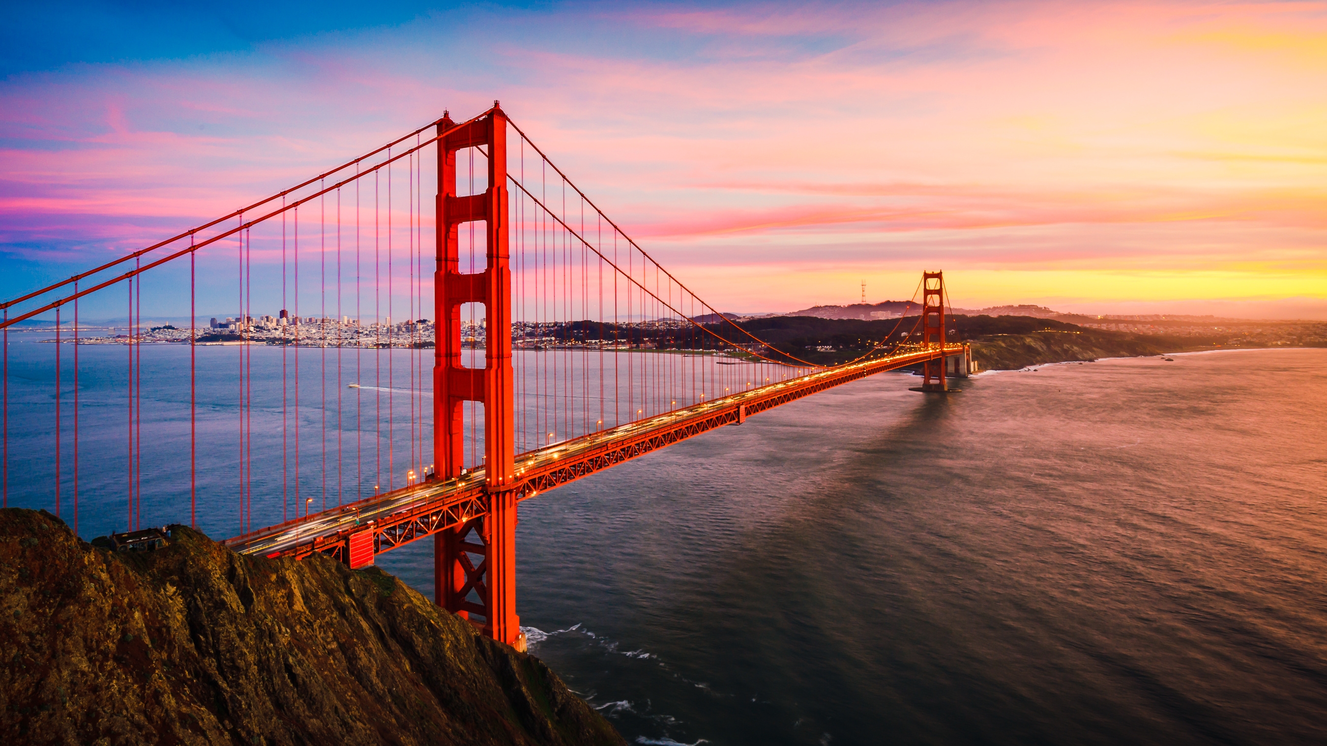 Golden Gate Bridge at Sunset San Francisco CA