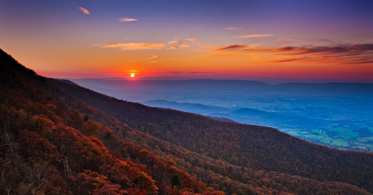 Sunset in mountains
