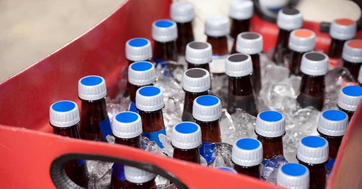 Bottles of beer on ice