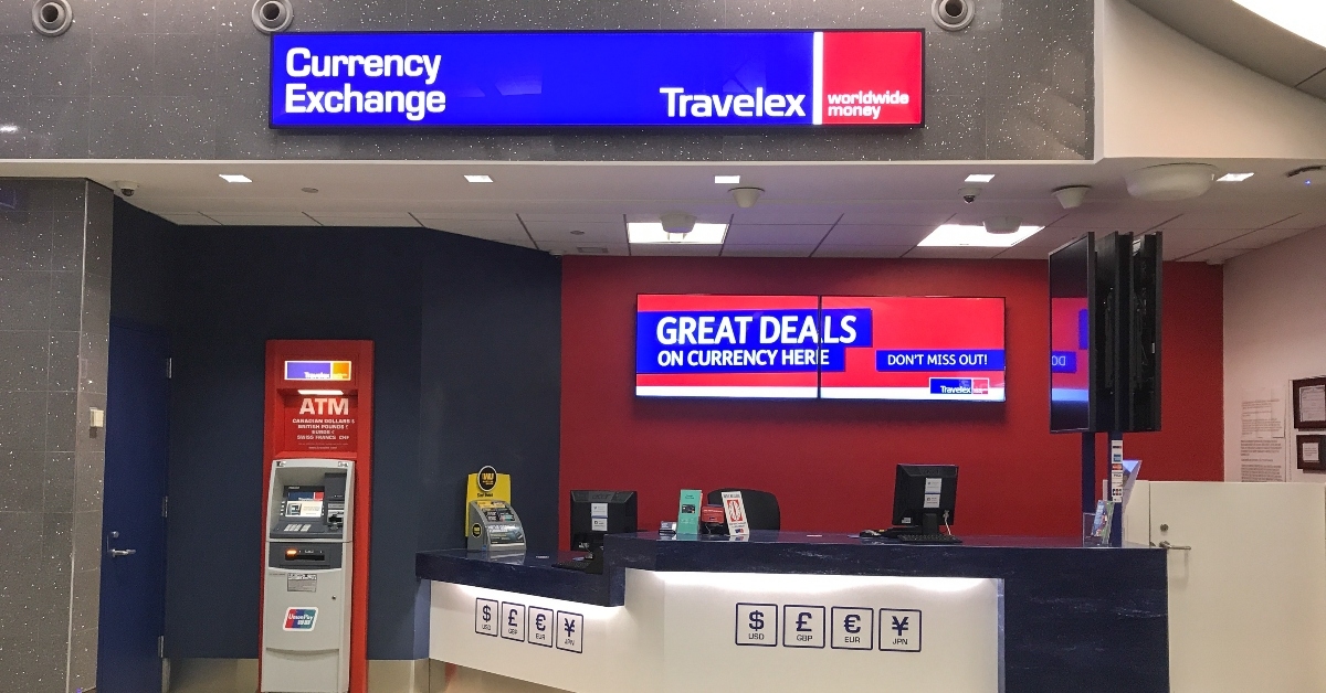 Currency exchange booth