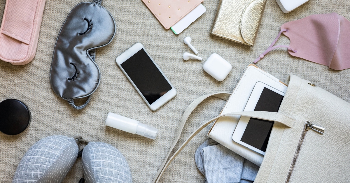 Items for trip laid out to pack