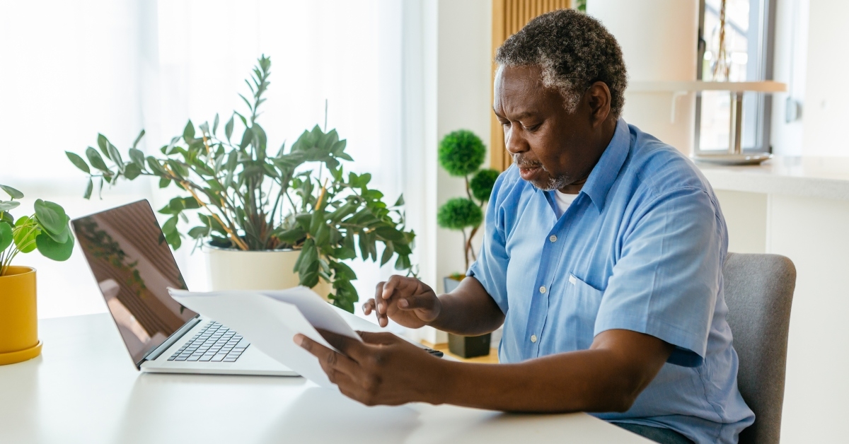 man working on computer