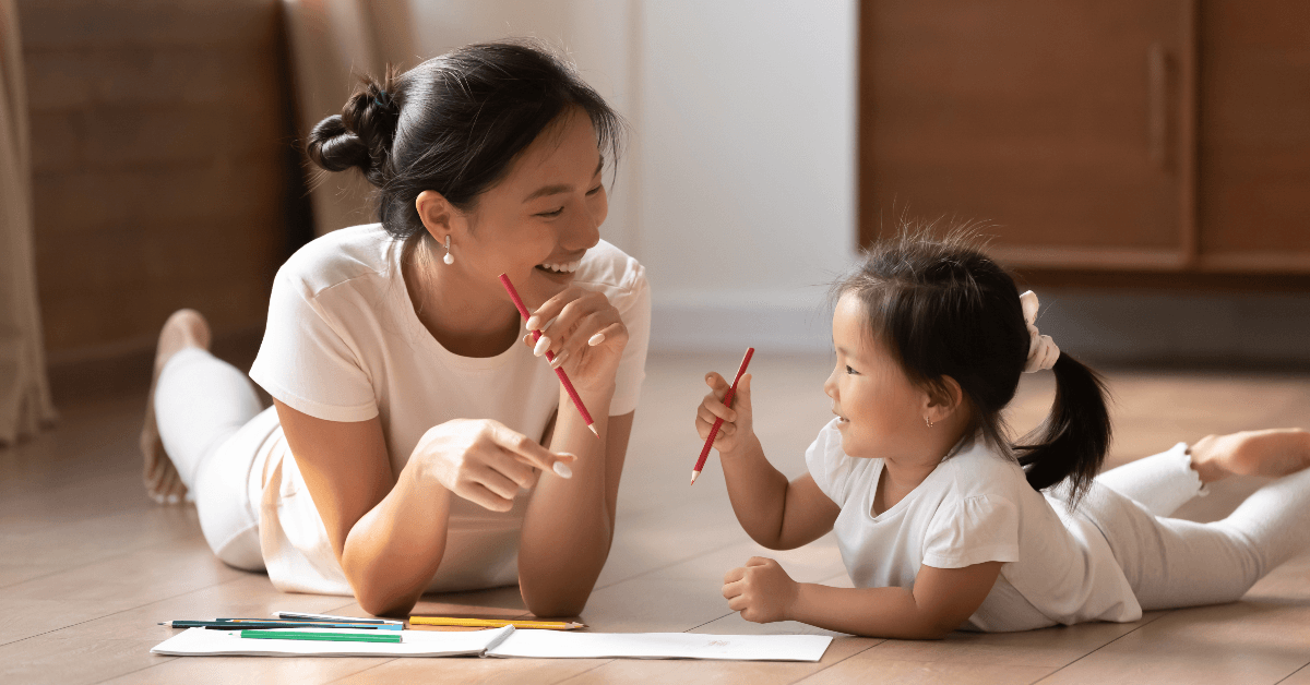 Mom playing with daughter