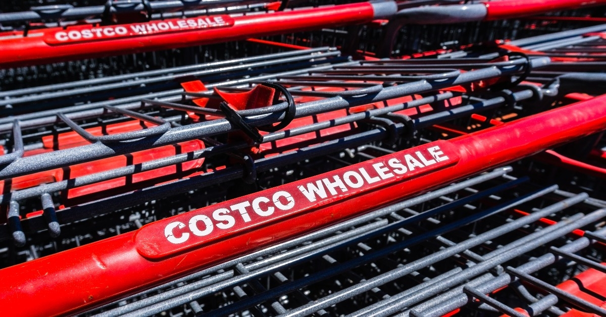 Costco Wholesale logo printed on the shopping carts