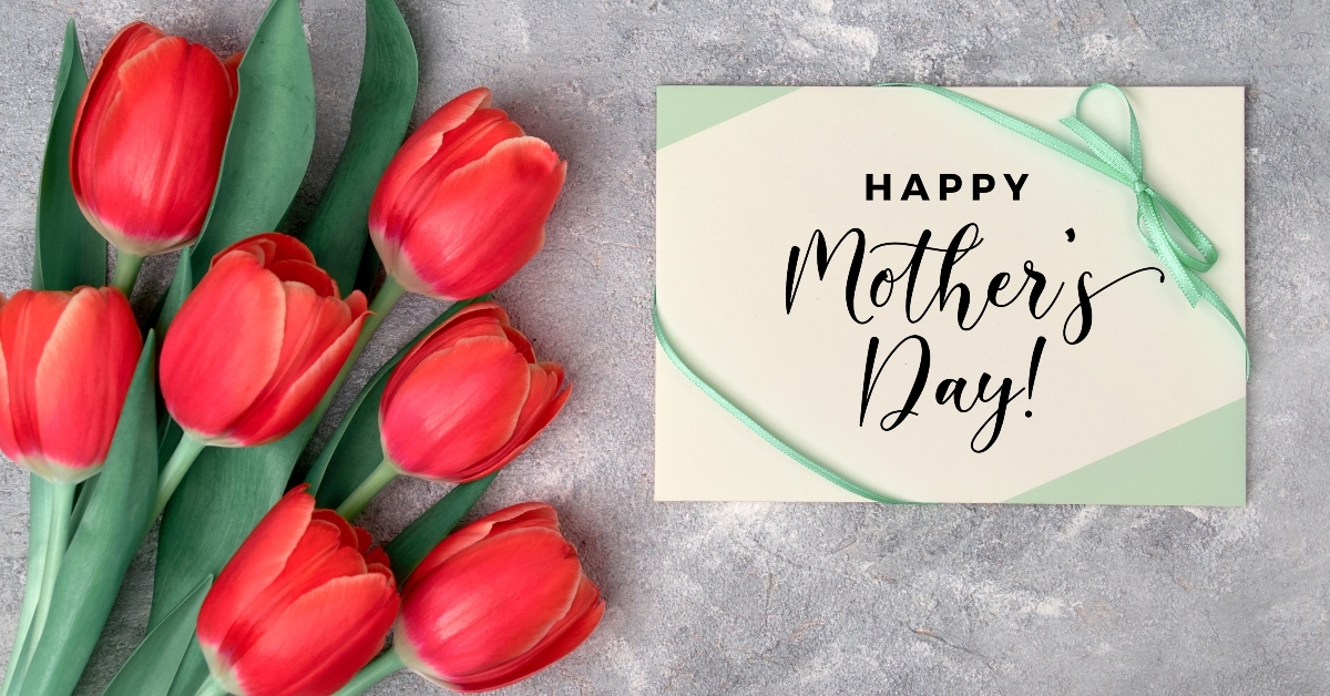Mother's day card and tulips