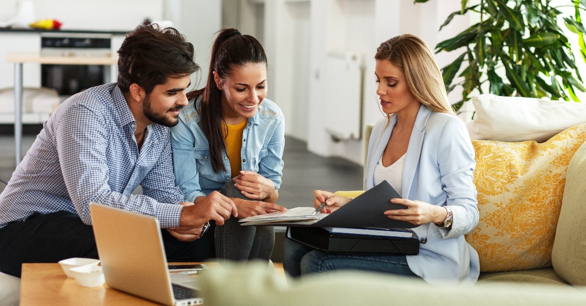 female real estate agent offers home ownership