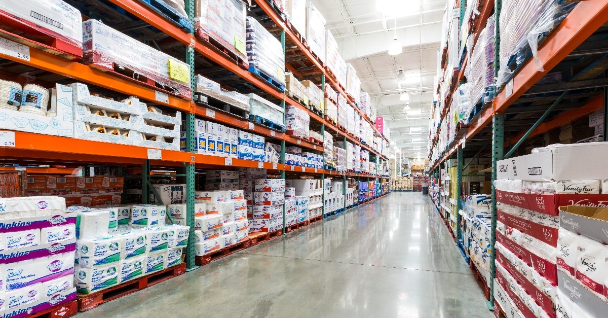 aisle in a costco store