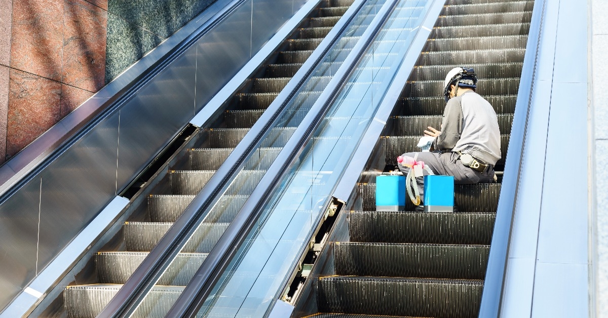 technician maintenance of escalators