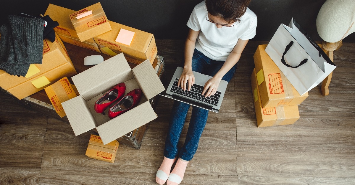 asian teenager business owner working at home