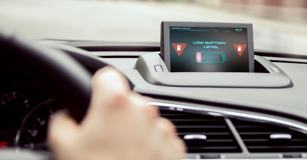 low battery warning in the electric car