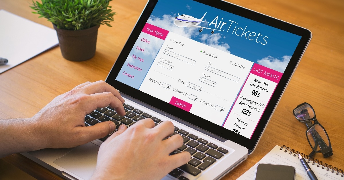 computer desktop tickets flights web