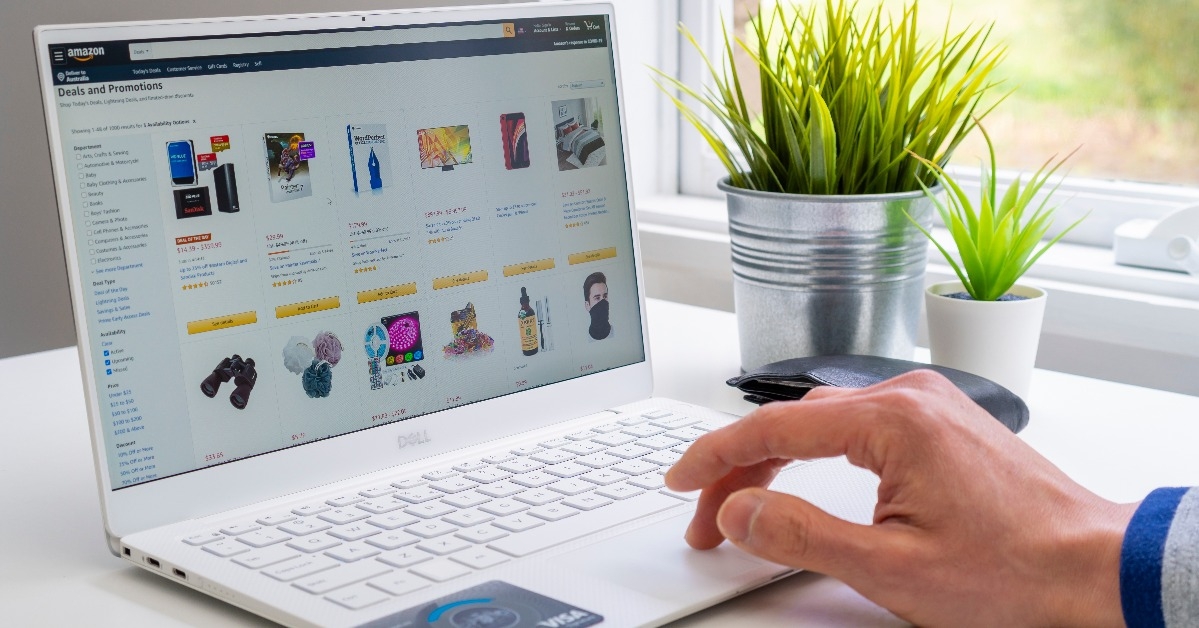 Browsing goods on Amazon online store