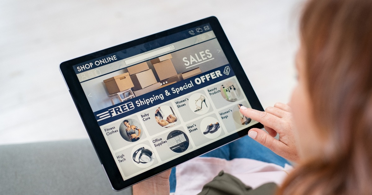 Woman doing shopping online with digital tablet