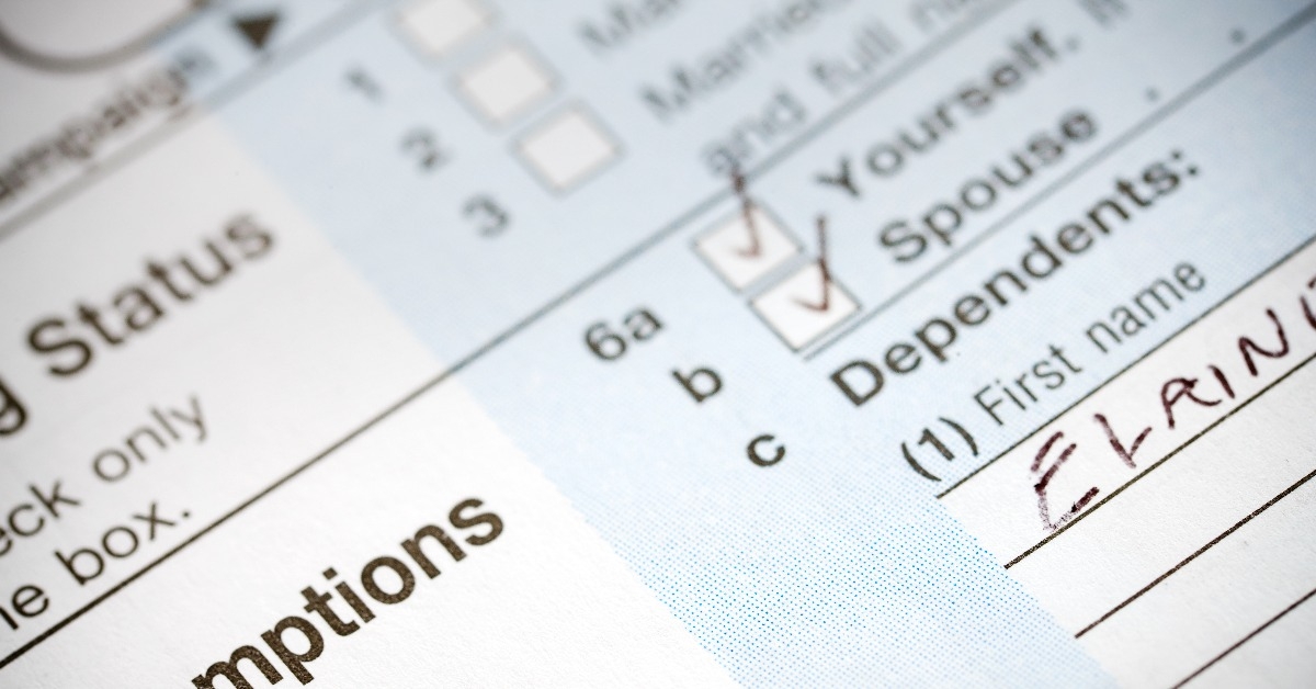 Taxes filling out information on form