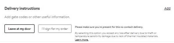 Walmart delivery instructions