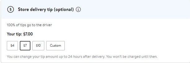 Walmart delivery tipping