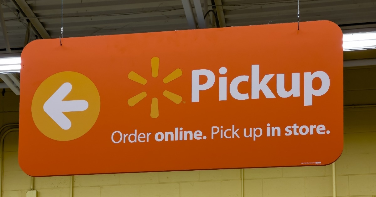 Walmart online order pickup in store sign