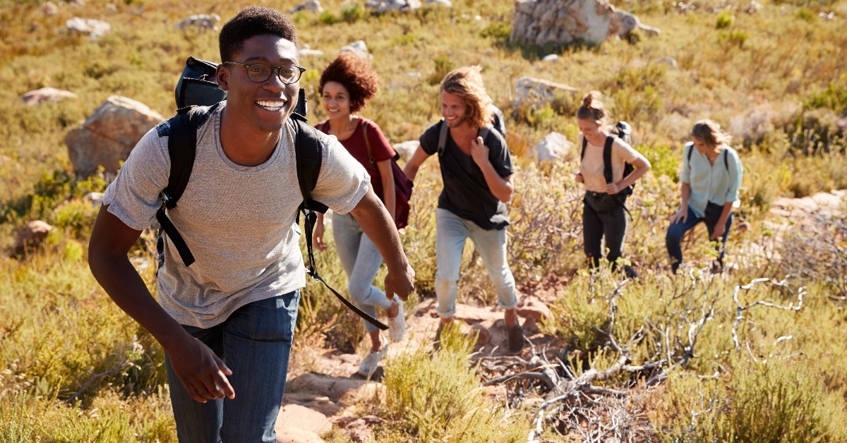 Friends hiking