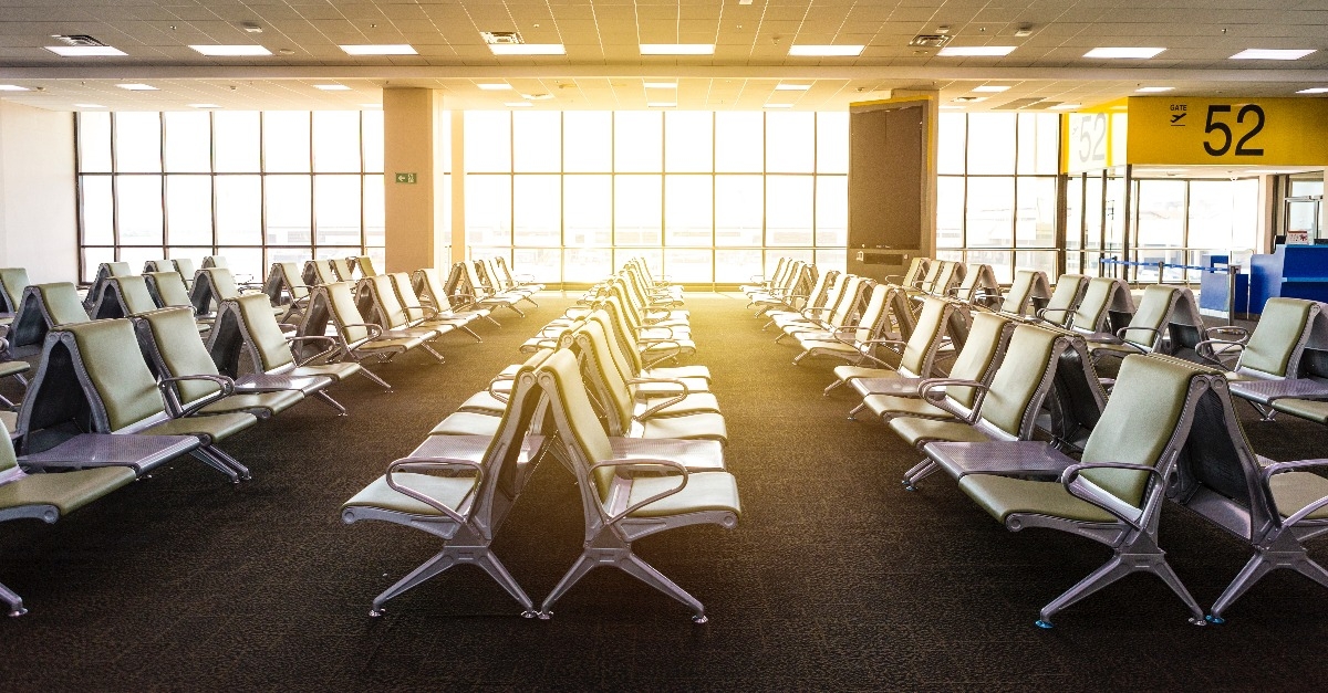 Empty departure gate at the airport in Thailand