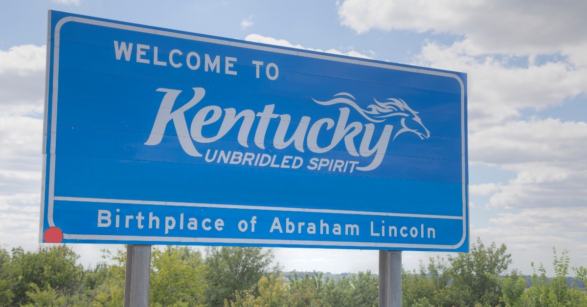 Welcome to Kentucky road sign