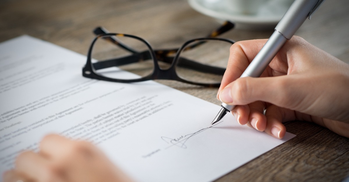 Signing a form