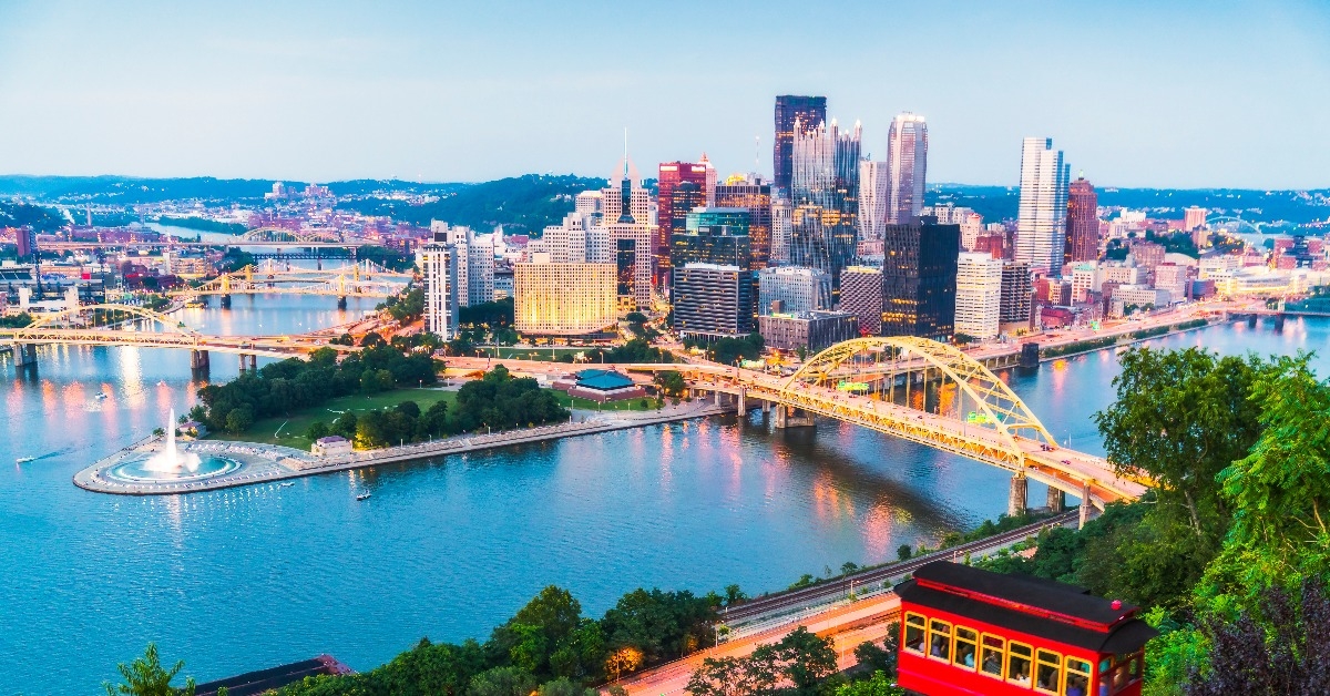 beautiful Pittsburgh at twilight