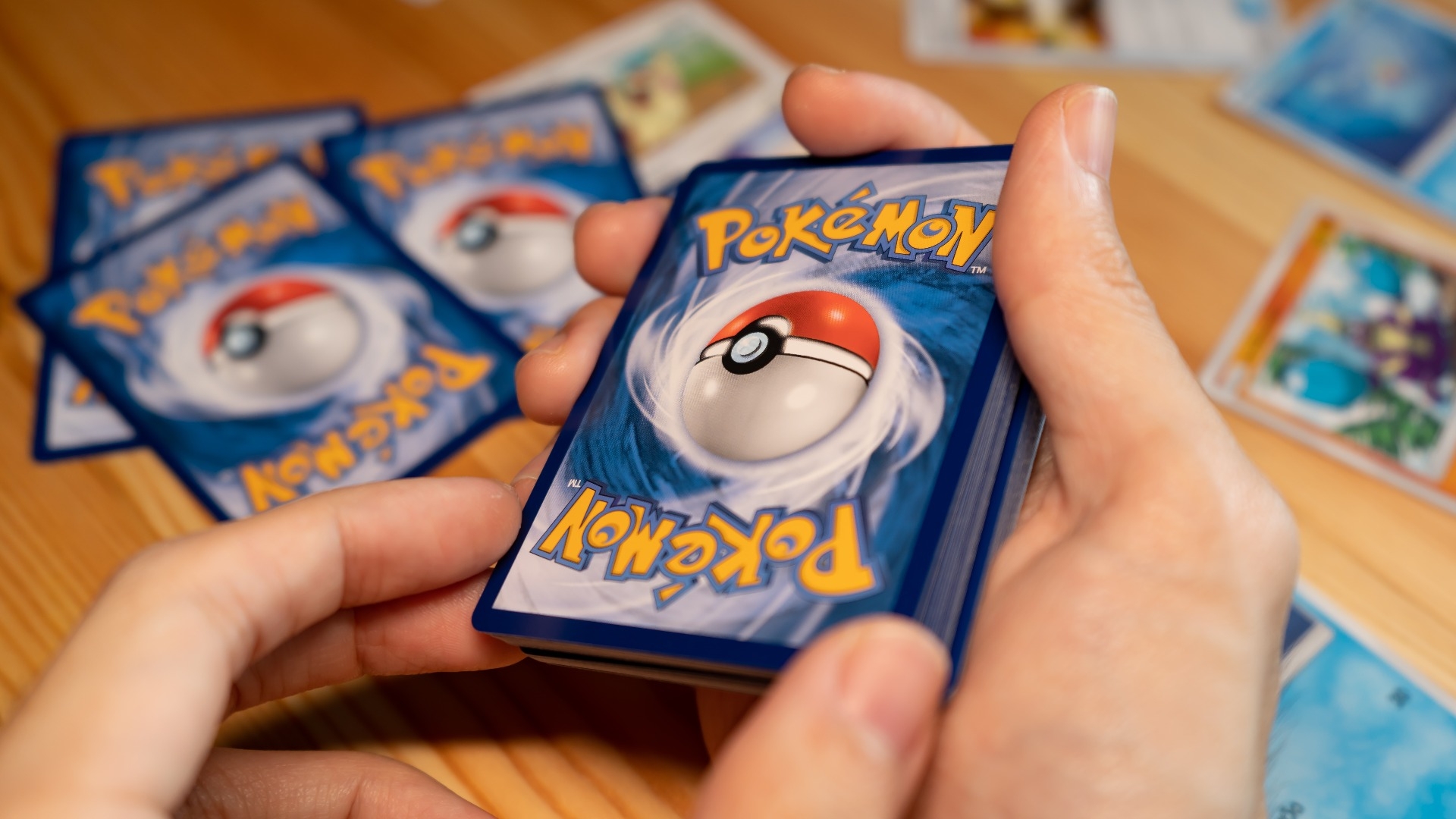 playing Pokemon Trading Card game